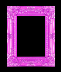 Wall Mural - purple picture frame isoleted on black background