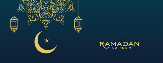 ramadan kareem decorative mandala banner in flat style