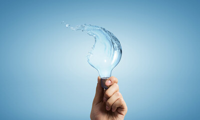 Light bulb from water splash