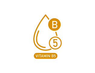Canvas Print - vitamin b5 logo, icon, drop vector illustration