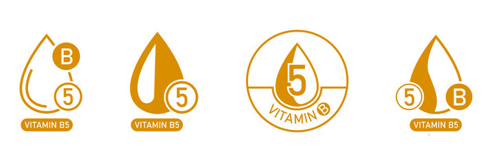 Wall Mural - vitamin b5 logo, icon, drop vector illustration