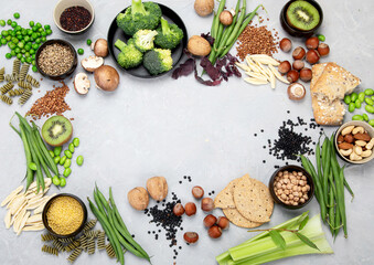 Wall Mural - Food sources of plant based diet.