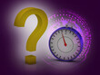 © uthradamgraphics - 3d illustration stopwatch and questionmark with background