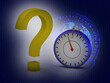 © uthradamgraphics - 3d illustration stopwatch and questionmark with background
