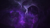 Fototapeta  - Abstract chaotic violet shapes. Fantasy light background. Digital fractal art. 3d rendering.