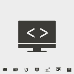 Canvas Print - programming computer icon vector illustration and symbol for website and graphic design