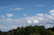 A Sunny Summer Day With Cumulus Clouds