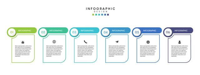 Steps business data visualization timeline process infographic template design with icons