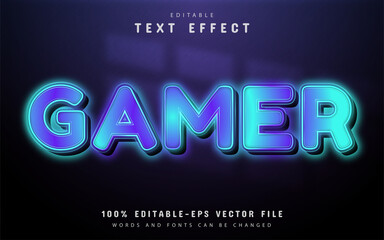 Poster - Gamer text effect neon style