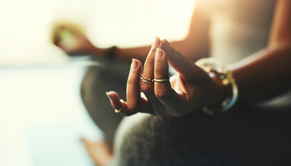 Poster - You can do anything you put your mind to. Shot of a young woman practicing yoga in the studio.
