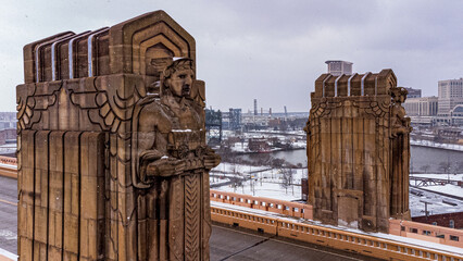 Wall Mural - Guardians of Traffic - Statues - Cleveland, Ohio