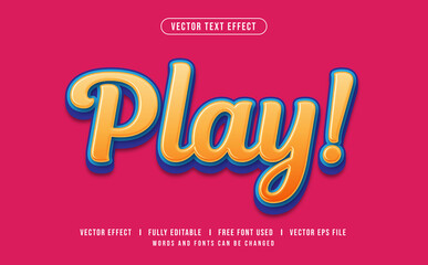 Poster - Play Editable Vector Text Effect.