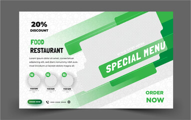 Food landscape web template with modern design vector template