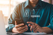 © Thapana_Studio - Concept of cyber security, information security and encryption, secure access to user's personal information, secure Internet access, cybersecurity.