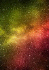 Wall Mural - night starry sky and bright yellow red galaxy, vertical background