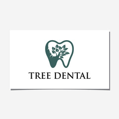 Wall Mural - TREE DENTAL LOGO DESIGN VECTOR.