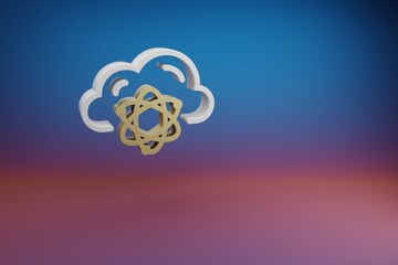 Aufkleber - Beautiful Cloud Database Quantum Server symbol icon on a bright colored background. 3d rendering illustration. Background pattern for design. Web Hosting..
