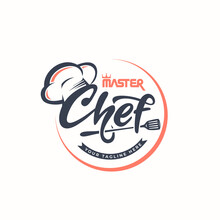 Kitchen Chef Design Logo Template
