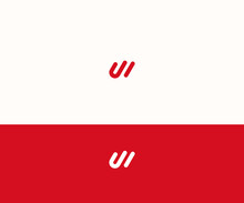 UW, WU, Ui, IU, W Letter Logo Design Vector Template