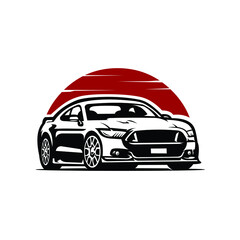 Wall Mural - American muscle sport car illustration vector isolated. Best for car enthusiast and club related illustration
