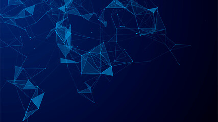 Network connection structure. Digital background with dots and lines. Big data visualization. 3D rendering.