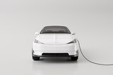 E-mobility, electric car charging battery on white background. 3d rendering