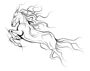 Wall Mural - Horse. Illustration of a horse. Line art horse.