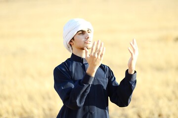 Wall Mural - Arabic young man in nature