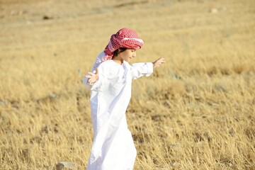 Wall Mural - Arabic people enjoying in nature , high quality photo