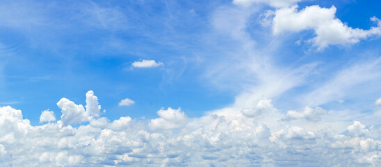 Wall Mural - panorama fluffy clouds in blue sky