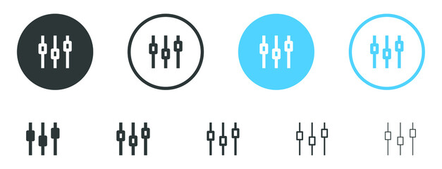 Poster - sound volume level icon, control panel slide icon, sound controller icon, Adjustment settings slider icon	
