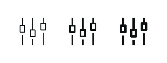 Aufkleber - sound volume level icon, control panel slide icon, sound controller icon, Adjustment settings slider icon	
