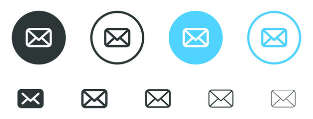 Leinwandbilder - mail envelope icon, message icon, email symbol in filled, thin line, outline and stroke style for apps and website	
