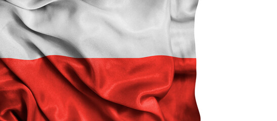 flag of Poland silk fabric background