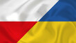 country waving detail Polish Ukraine textil material flag