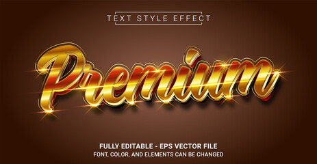 Canvas Print - Golden Premium Text Style Effect. Editable Graphic Text Template.