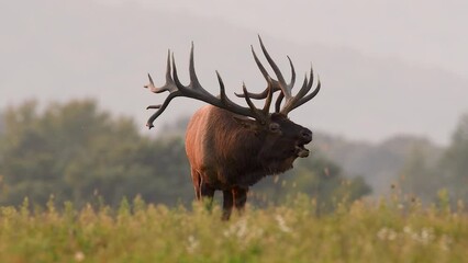 a bull elk bugling