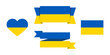 Flaga Ukrainy. Zestaw elementów w barwach Ukraińskiej flagi.