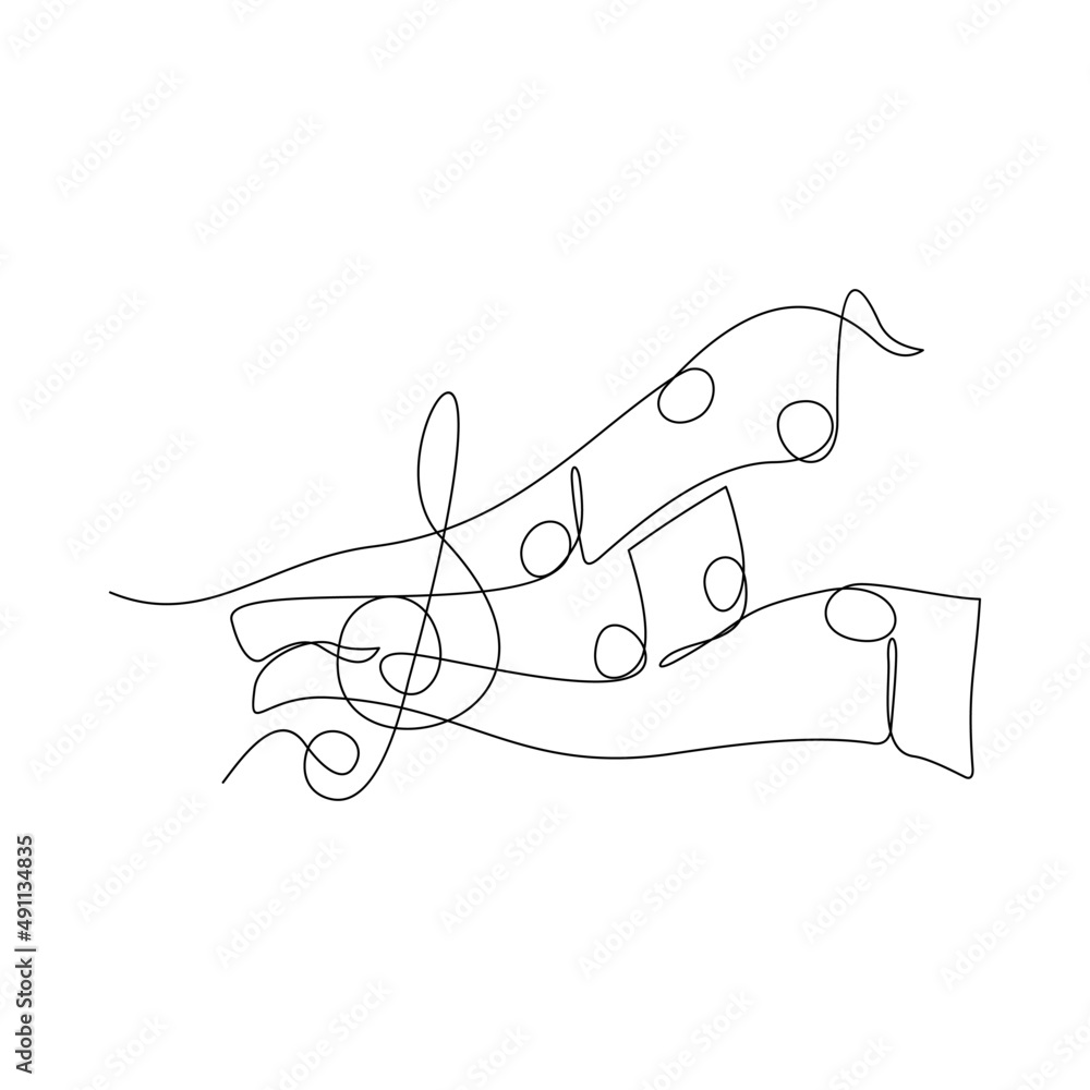 Music Note Drawing Small Continuous one line drawing abstract music note の Stock ベクター | Adobe Stock