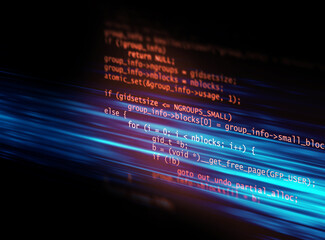 Wall Mural - programming code abstract technology background of software developer and computer script 3d illustr