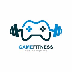 Wall Mural - Game fitness logo vector design. Suitable for controller symbol, fitness and gadget