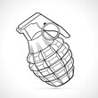 hand grenade black and white