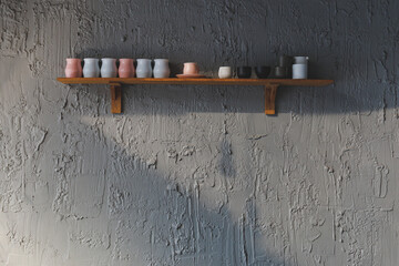 Poster - cafe interior Layout in a loft style in dark colors open space interior view of various coffee Welcome open coffee shop background.