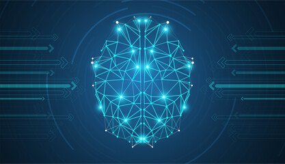 Abstract polygonal brain