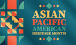 May is Asian Pacific American Heritage Month (APAHM), celebrating the achievements and contributions of Asian Americans and Pacific Islanders in the United States. Poster, banner concept. 