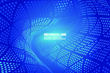 Distorted blue pixel space sense technology sense vector background