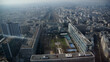 Panorama vom Tour de Montparnasse mit Blick auf den Bahnhof Montparnasse von oben. 