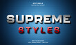 supreme style editable text effect with modern and simple style, usable for logo or campaign title