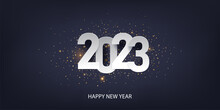 Happy New Year 2023 Background. Holiday Greeting Card Design. Vector Illustration.
