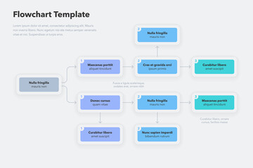 Poster - Simple infographic for flowchart template with place for your content.  Flat design, easy to use for your website or presentation.